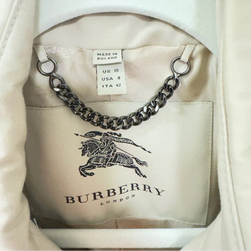 Burberry London Classic Beige Trench Coat Women US 8 Double Breasted - Picture 3 of 14